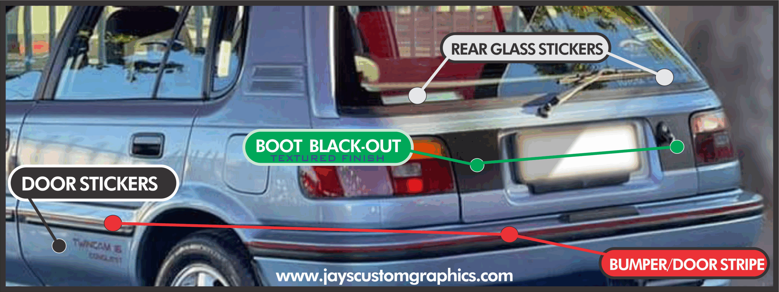 Toyota Conquest 1989 RSI Twincam 16v Sticker kit