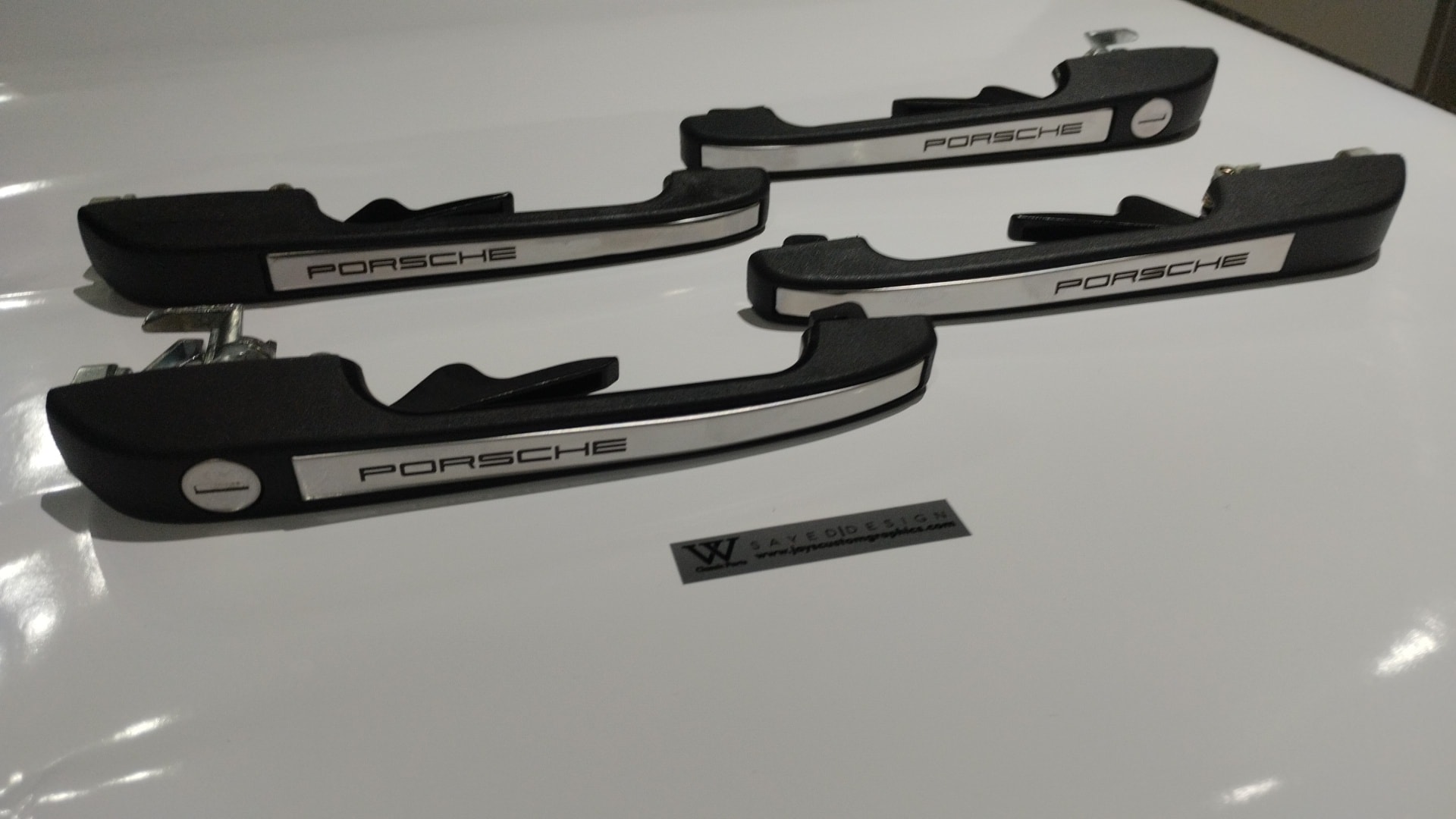 Golf Mk1-2 ,Caddy ,Fox, Engraved Porsche scripted handle set 4 door