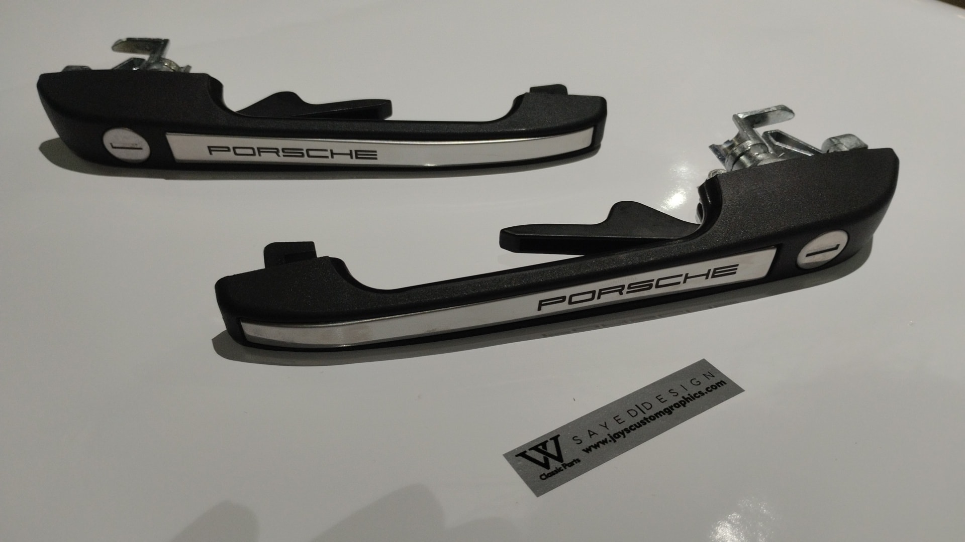 Golf Mk1-2 ,Caddy ,Fox, Engraved Porsche scripted handle set 4 door